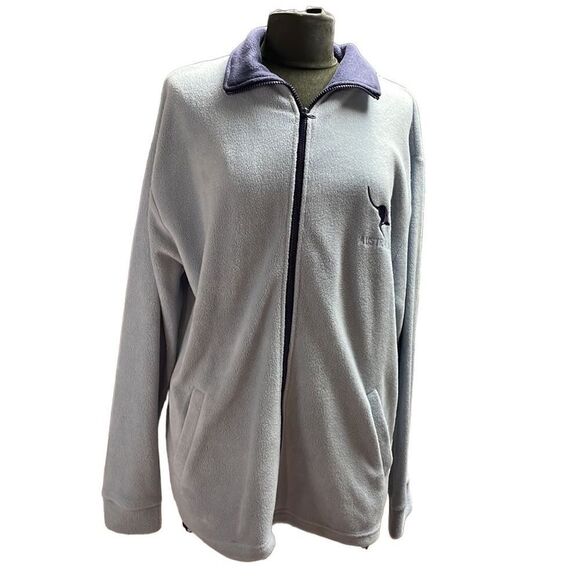 2U Australia Unisex Embroidered Polyester Pullover Fleece Zipup Jacket Large - Picture 1 of 8